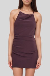 Dress Hire Night out Andy Asym Mini Dress - Plum