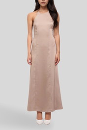 DRESS - HIRE - Wedding guest - Kookai - Belle Tie Back Dress - Bronze (1)