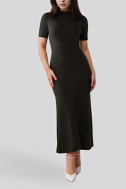 Atmos&Here Caty Knit Midi Dress Black Slim Fit