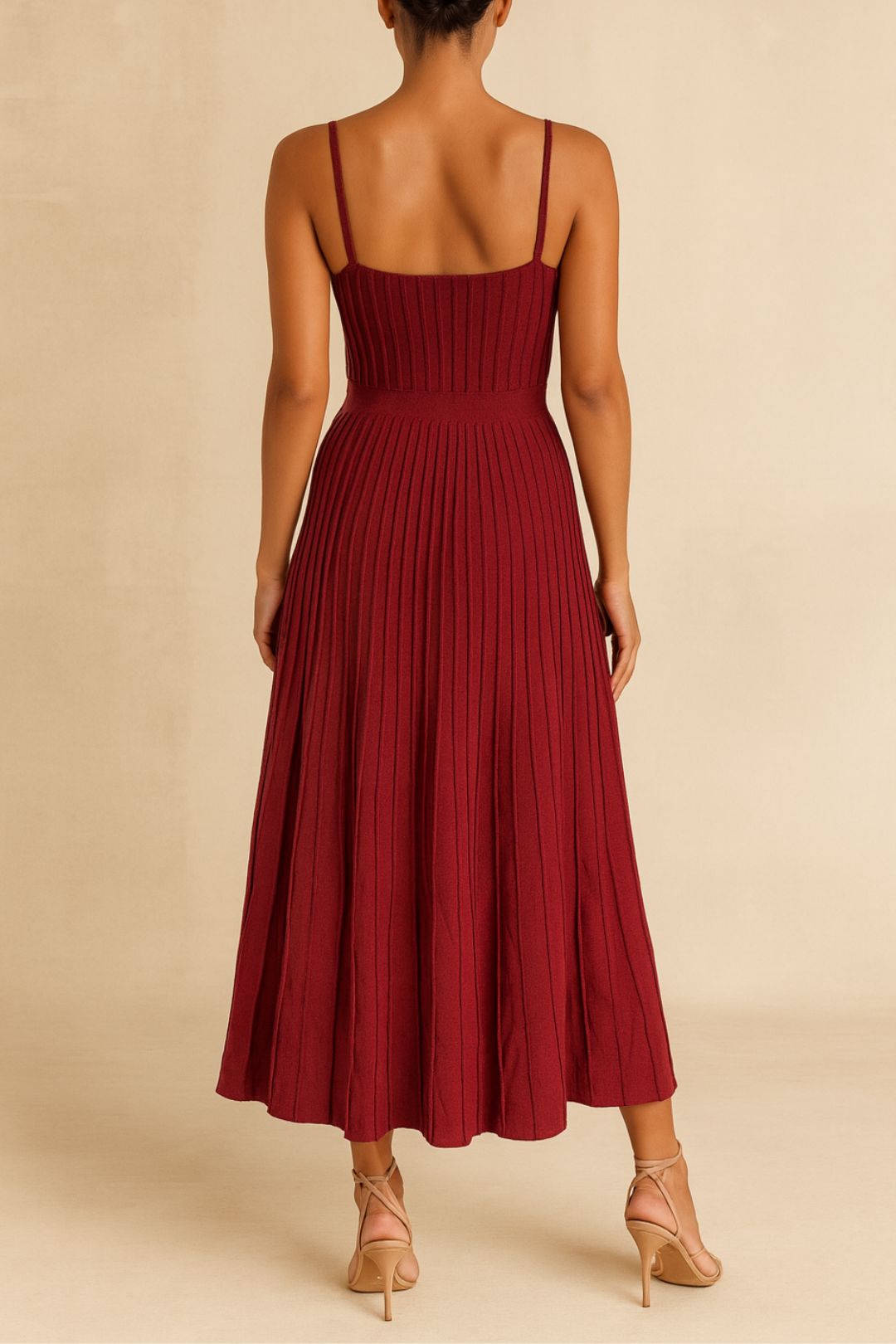 Dress Hire Atmos&Here daytime event Gaelle Knit Midi Dress Red