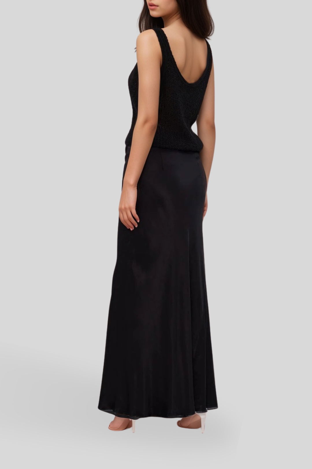 Dress Hire Date night Dissh - Charli Black Satin Maxi Skirt