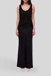 Dress Hire Date night Dissh - Charli Black Satin Maxi Skirt