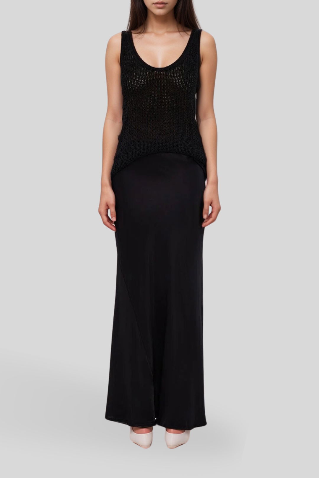 Dress Hire Date night Dissh - Charli Black Satin Maxi Skirt