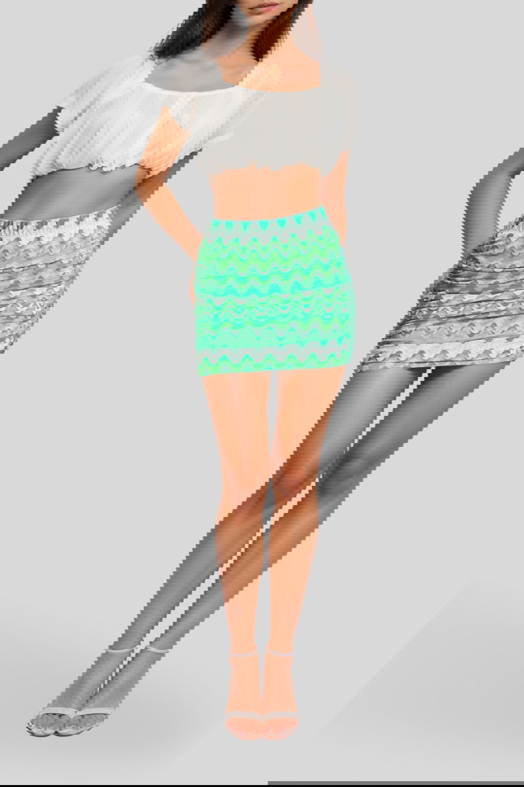 Hire Neue Wave Mesh Mini Skirt in Jade Seafolly GlamCorner