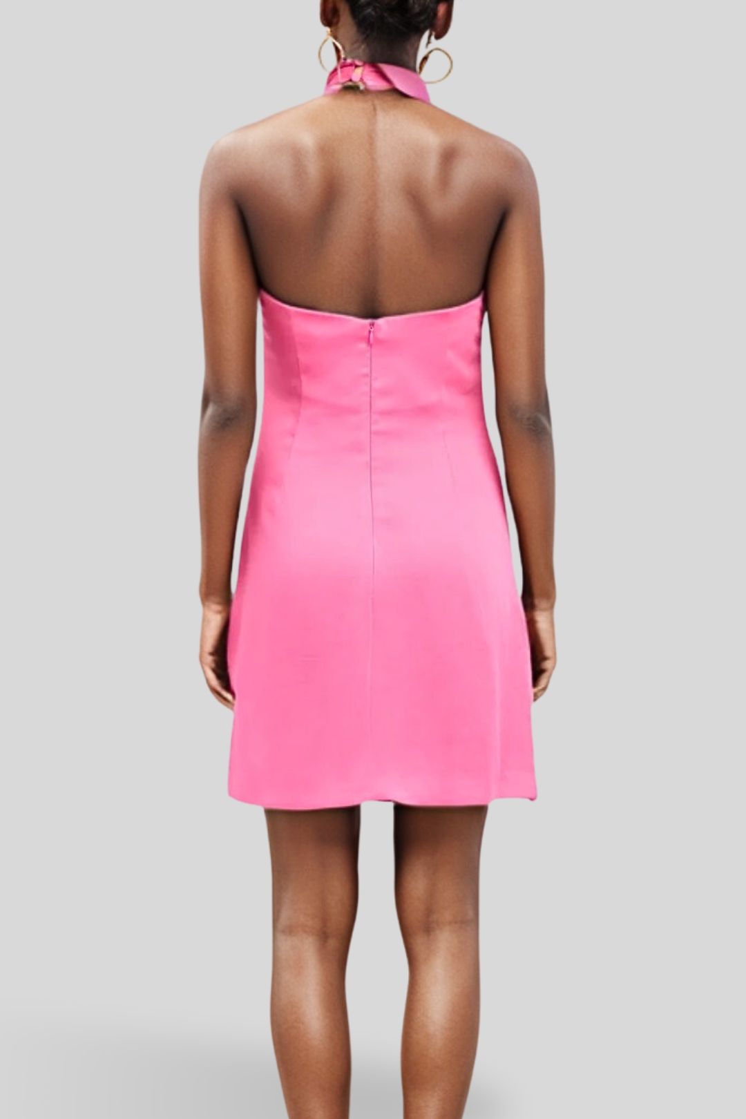 long sleeve mini silk dress YVON