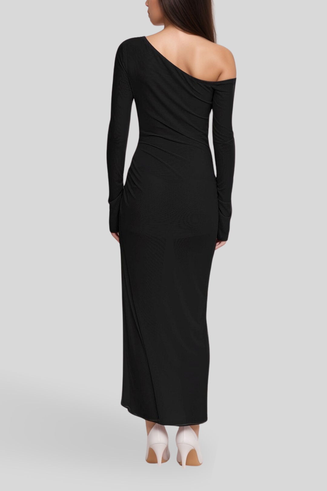 Bec and Bridge Fae Asym Long Sleeve Dress - Black