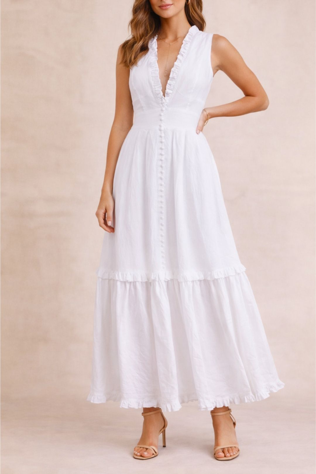 Dress Hire Bridal Shower Joslin  Juliet Maxi Dress White