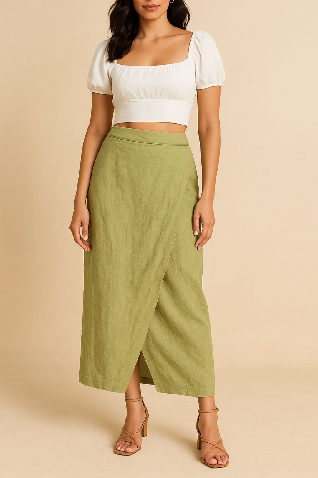 Dress Hire Brunch AERE Linen Wrap Skirt