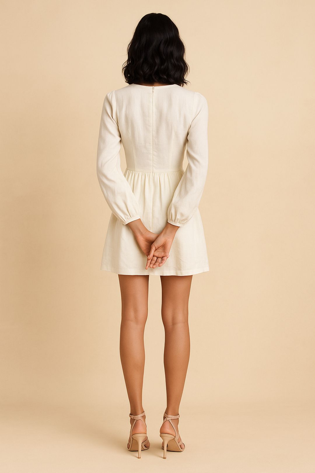 Dress Hire Brunch AERE Waist Seam Detail Mini Dress White