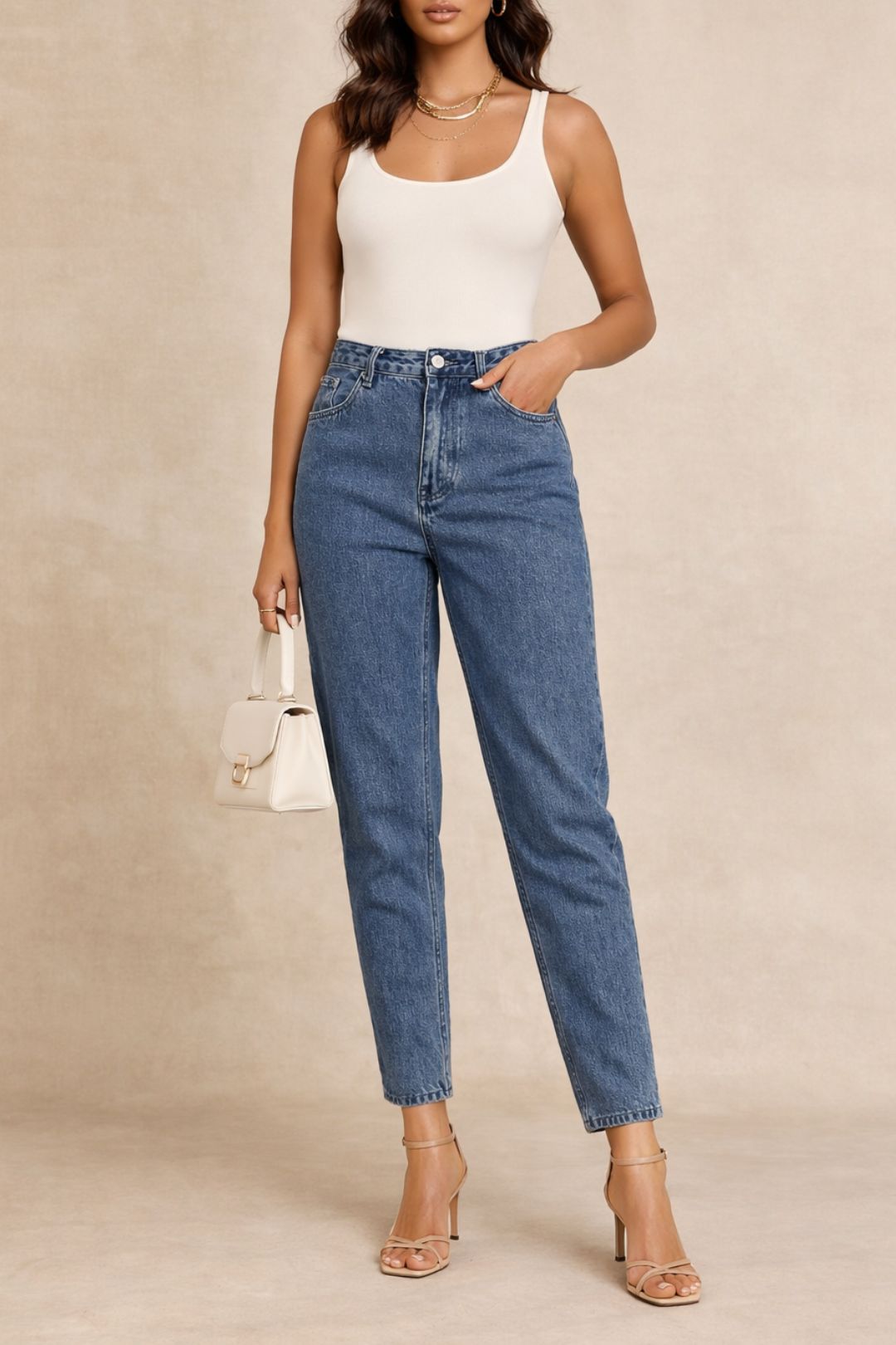 Dress Hire Brunch Assembly Label	Tapered Denim Pants BLue