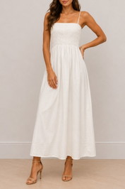 Dress Hire Brunch Atmos & Here Glory Shirred Cotton Midi Dress