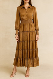 Dress Hire Brunch Brave & True Lido Dress in Bronze