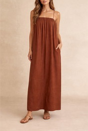 Dress Hire  Brunch Camilla and Marc  Gathered Column Maxi Dress Brown