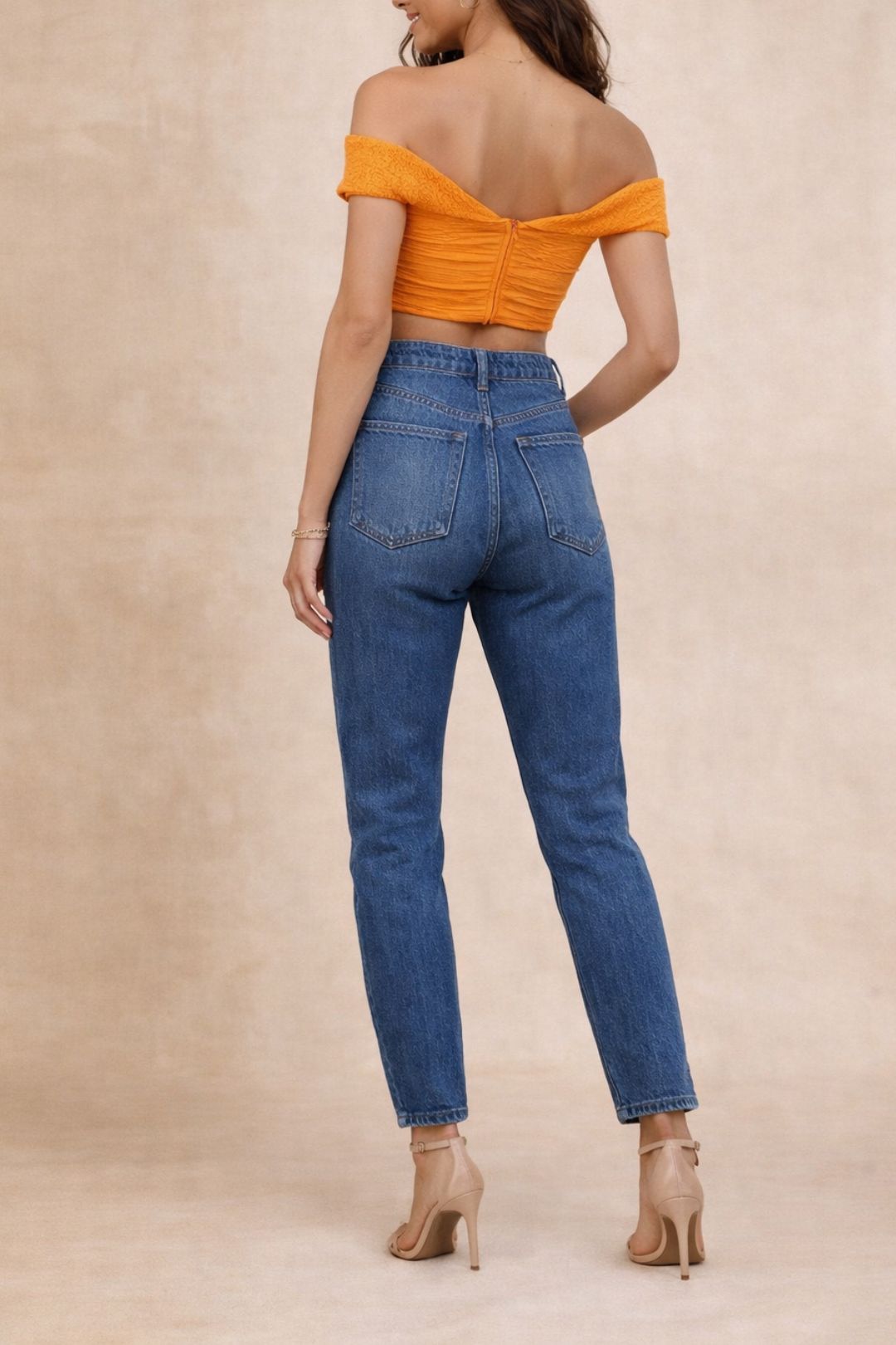 Dress Hire  Brunch Camilla and Marc  Textured Off The Shoulder To2p  Orange