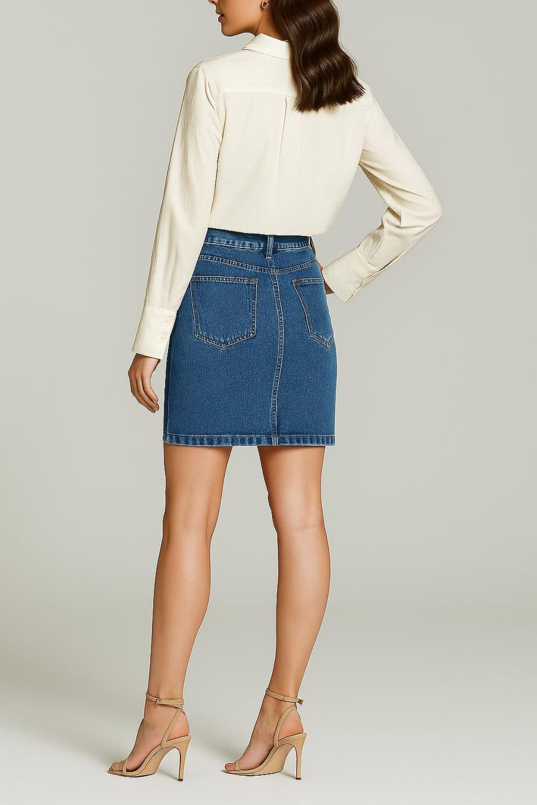 Dress hire brunch CUE Cropped Shirt in Light Yellow Long sleeves