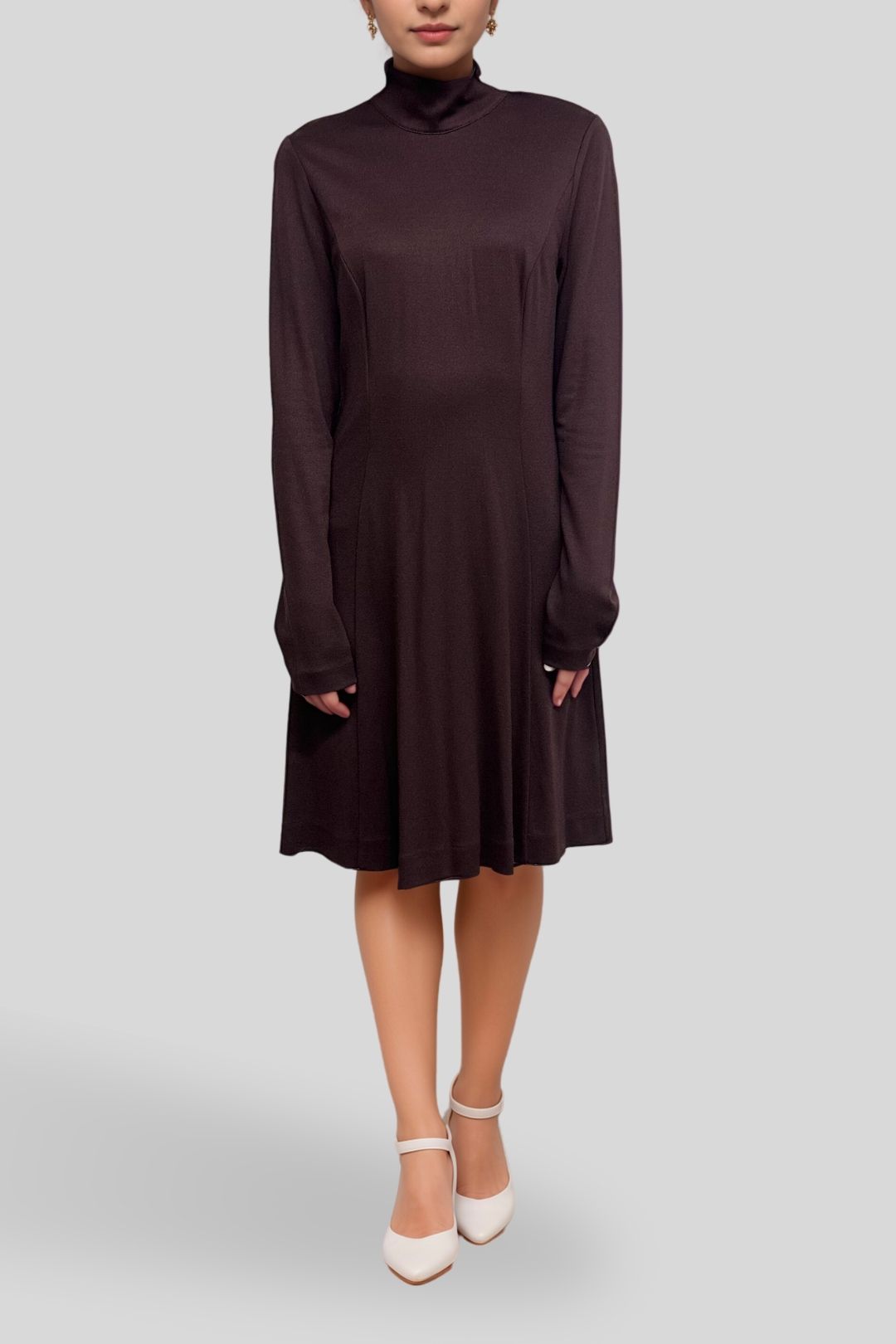 Hire Long Sleeve Turtle Neck Dress | Cue | GlamCorner