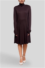 Dress Hire Casual Cue - Long Sleeve Turtle Neck Dress Brown