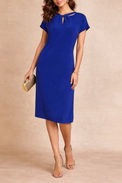 Dress Hire Brunch David Lawrence	Twist Neck Silk Mix Dress Blue