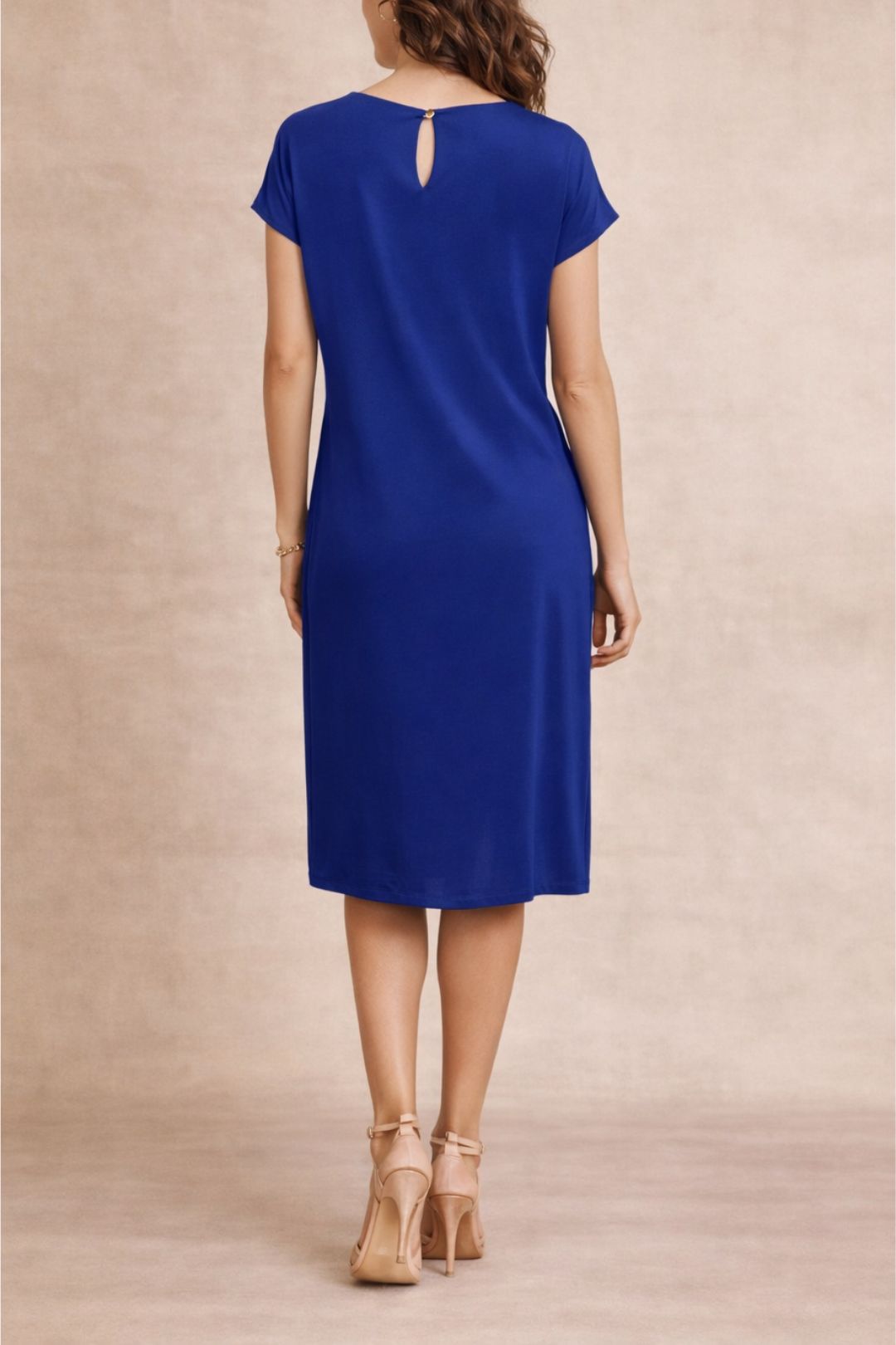 Dress Hire Brunch David Lawrence	Twist Neck Silk Mix Dress Blue