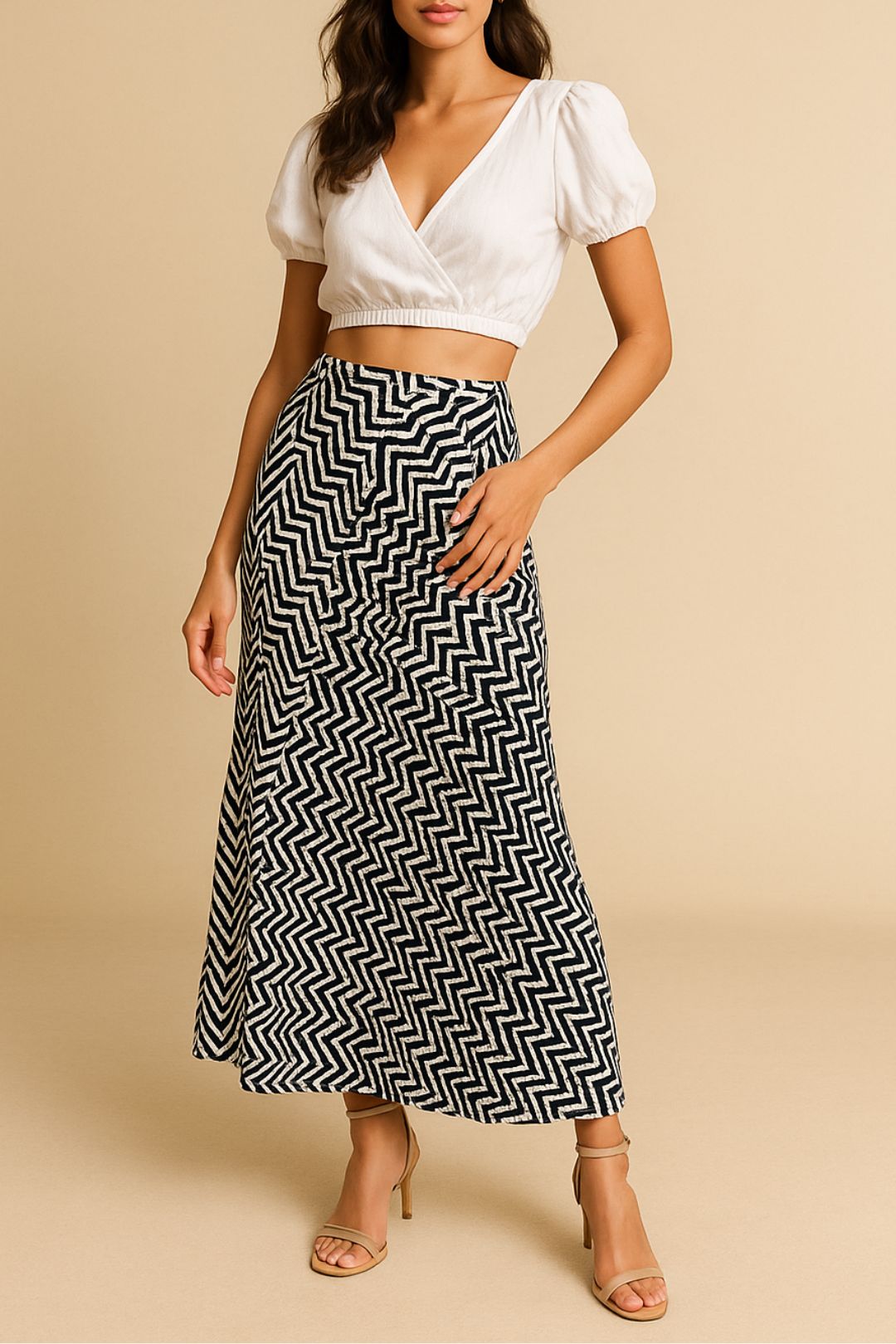 Dress Hire brunch DECJUBA Kaya Linen Midi Skirt