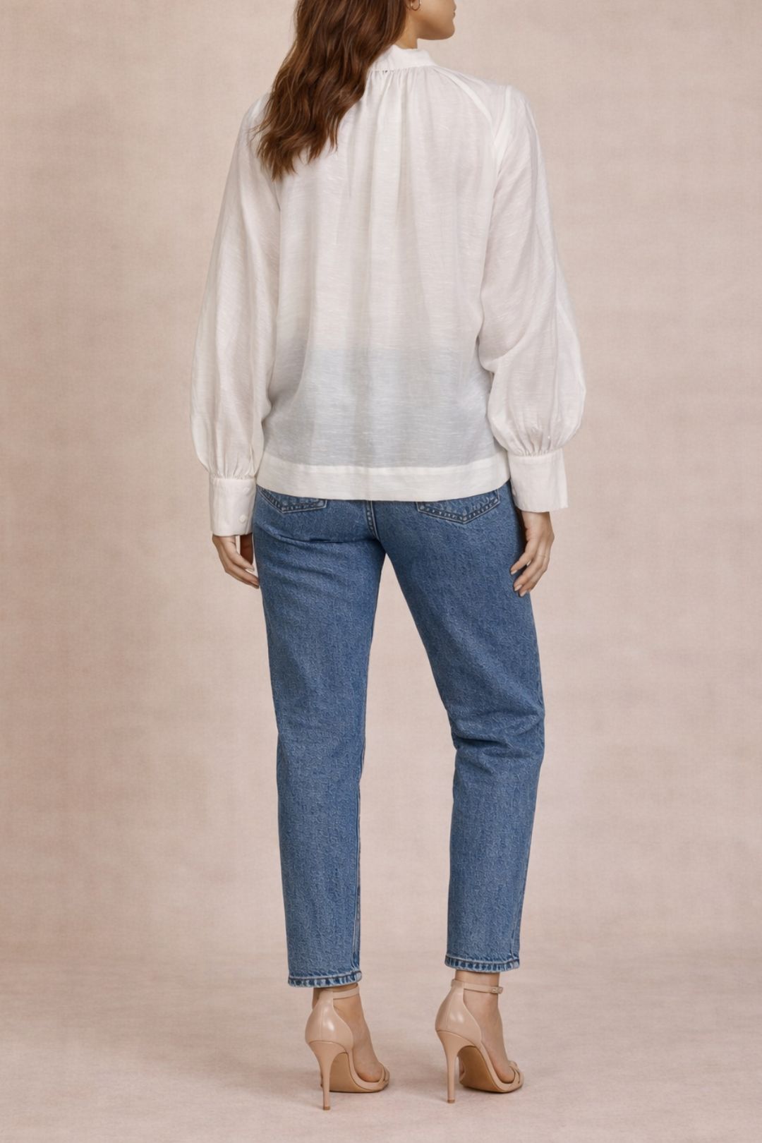 Dress Hire Brunch Decjuba	Irena Tie Neck Blouse White