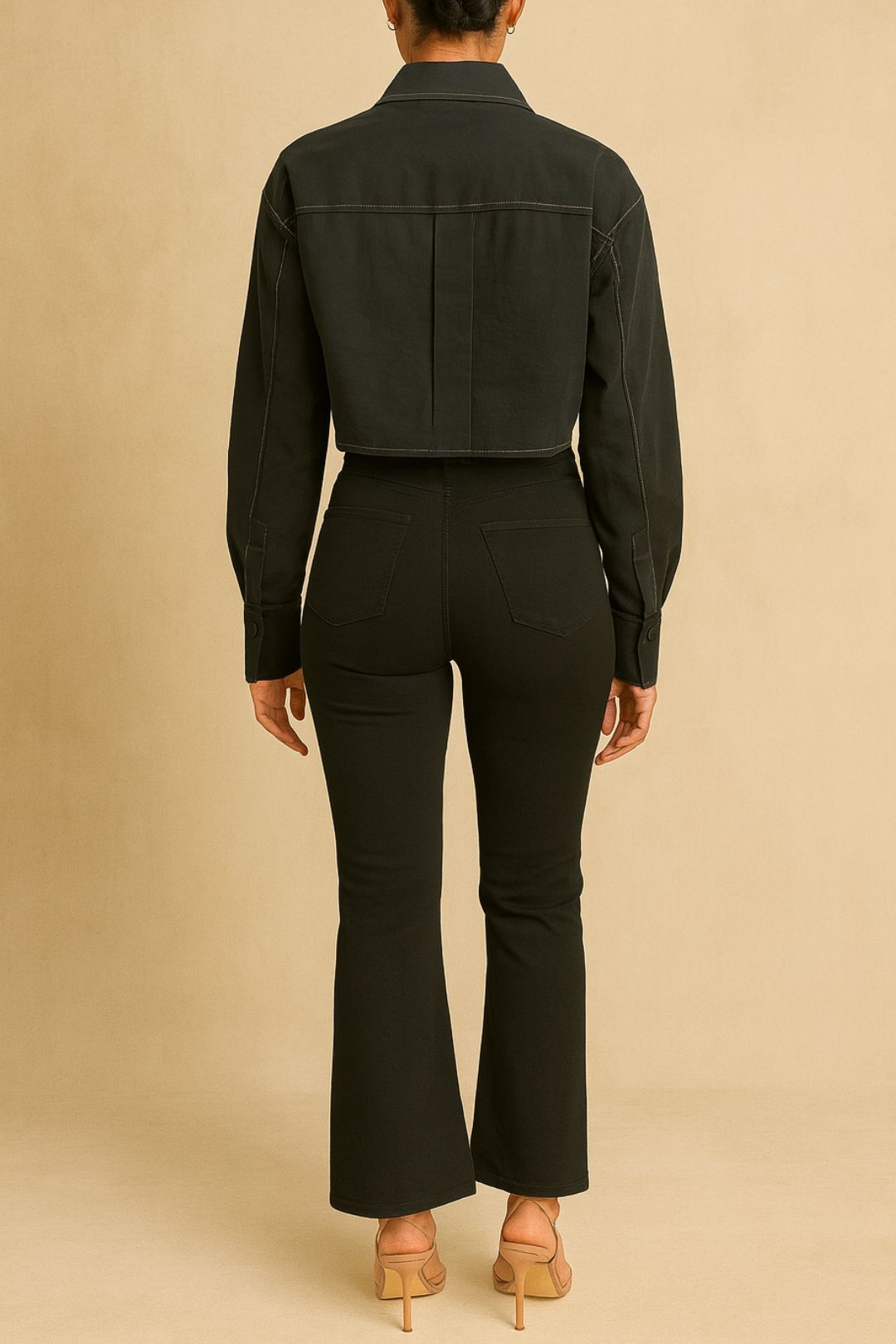 Dress Hire Brunch Dissh Frankie Black Cropped Poplin Shir
