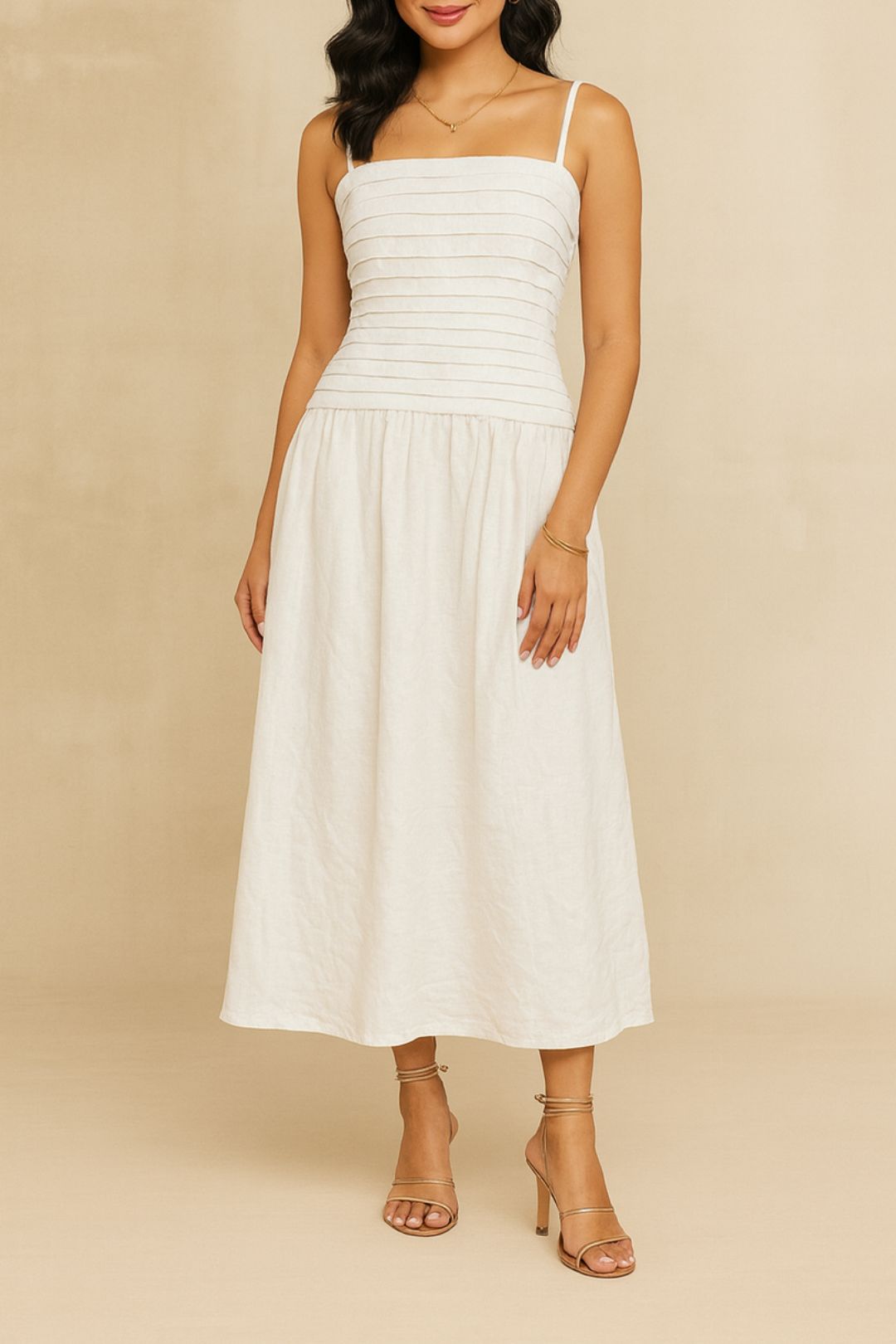 Hire Reece White Linen Midi Dress | Dissh