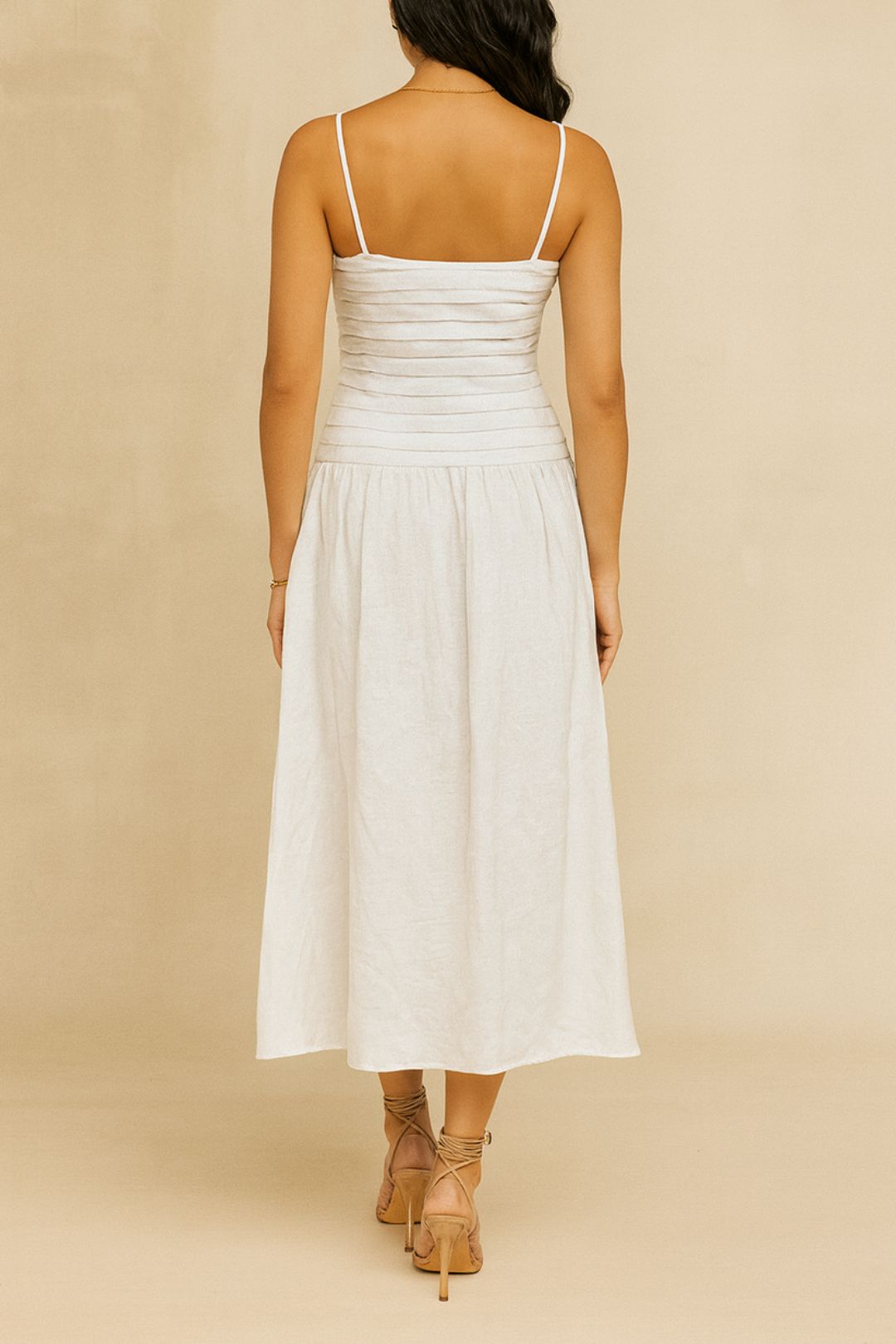 Dress hire casual Dissh - Reece White Linen Midi Dress
