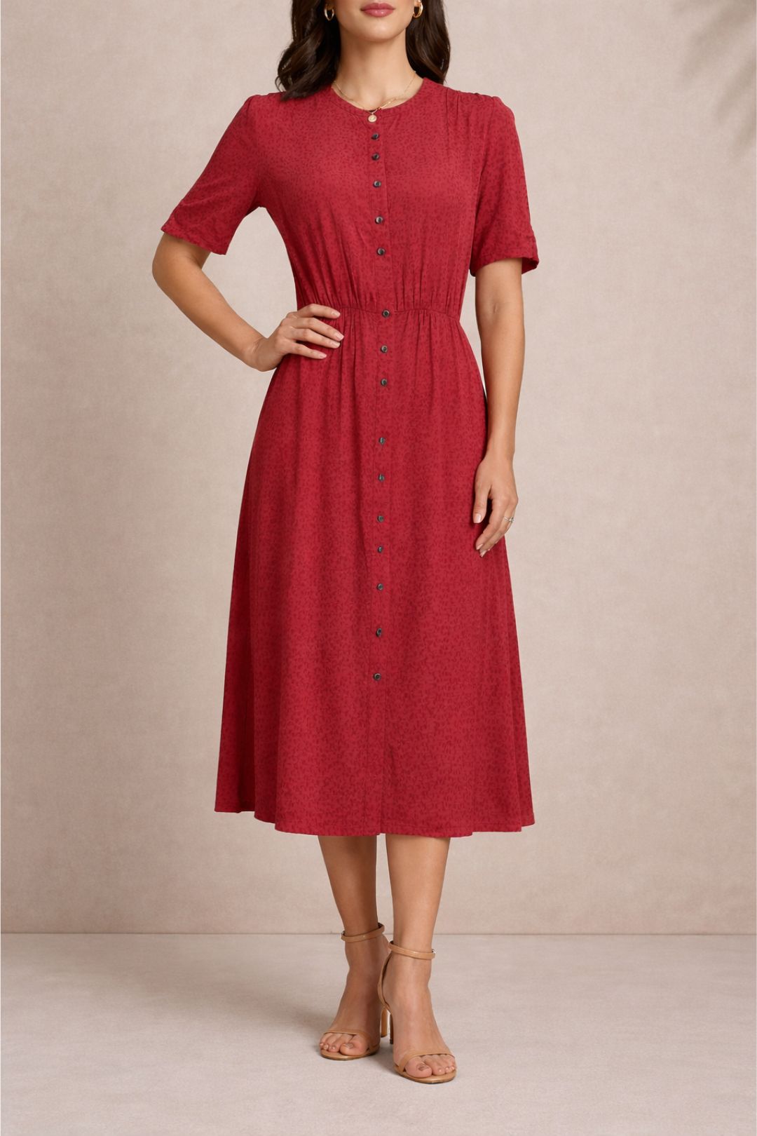 Dress Hire brunch Marcs	Soft Spot Jacquard Dress - Clay