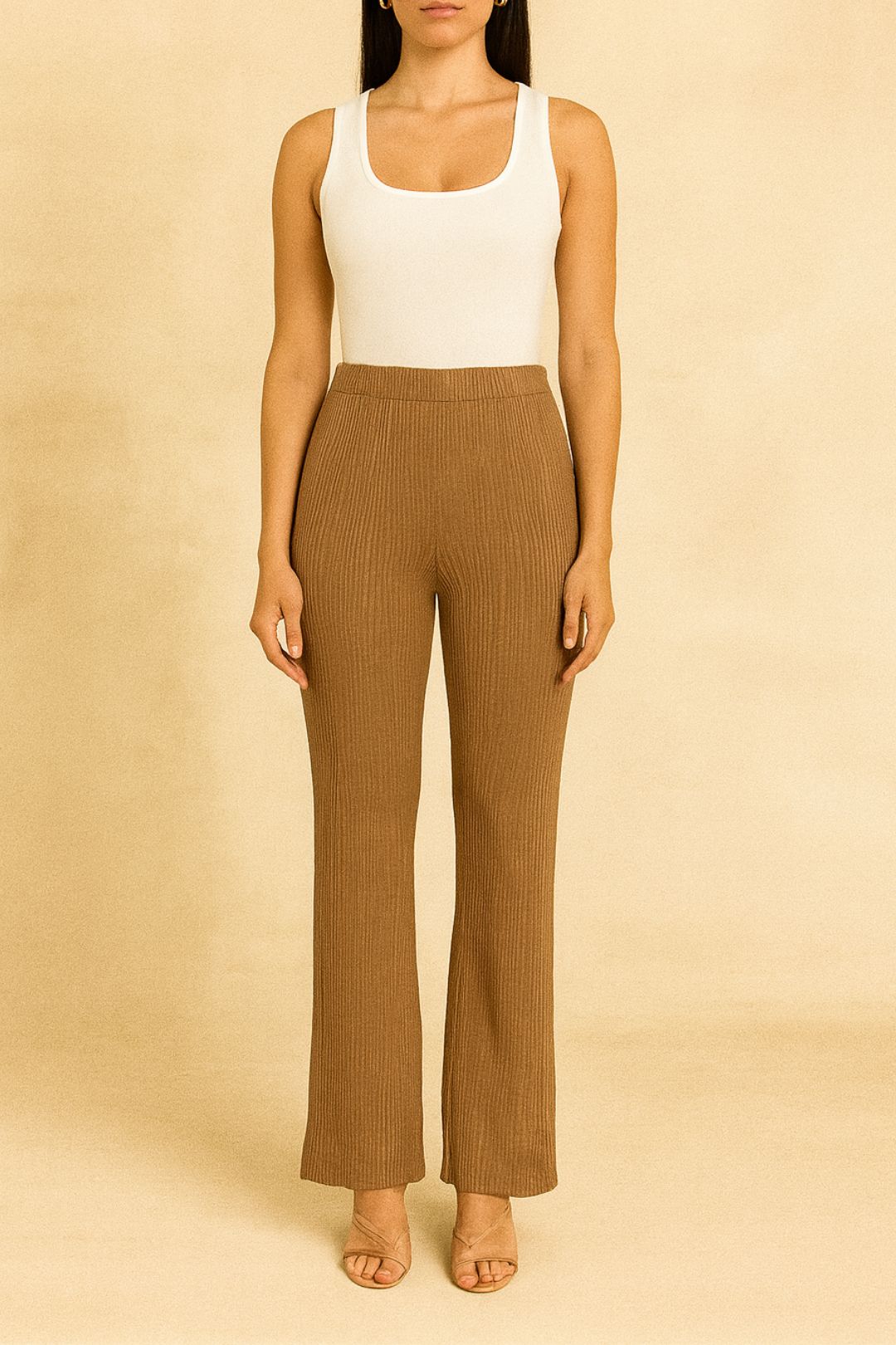 Dress Hire Brunch one mile Lounge Knit Pants in Tan