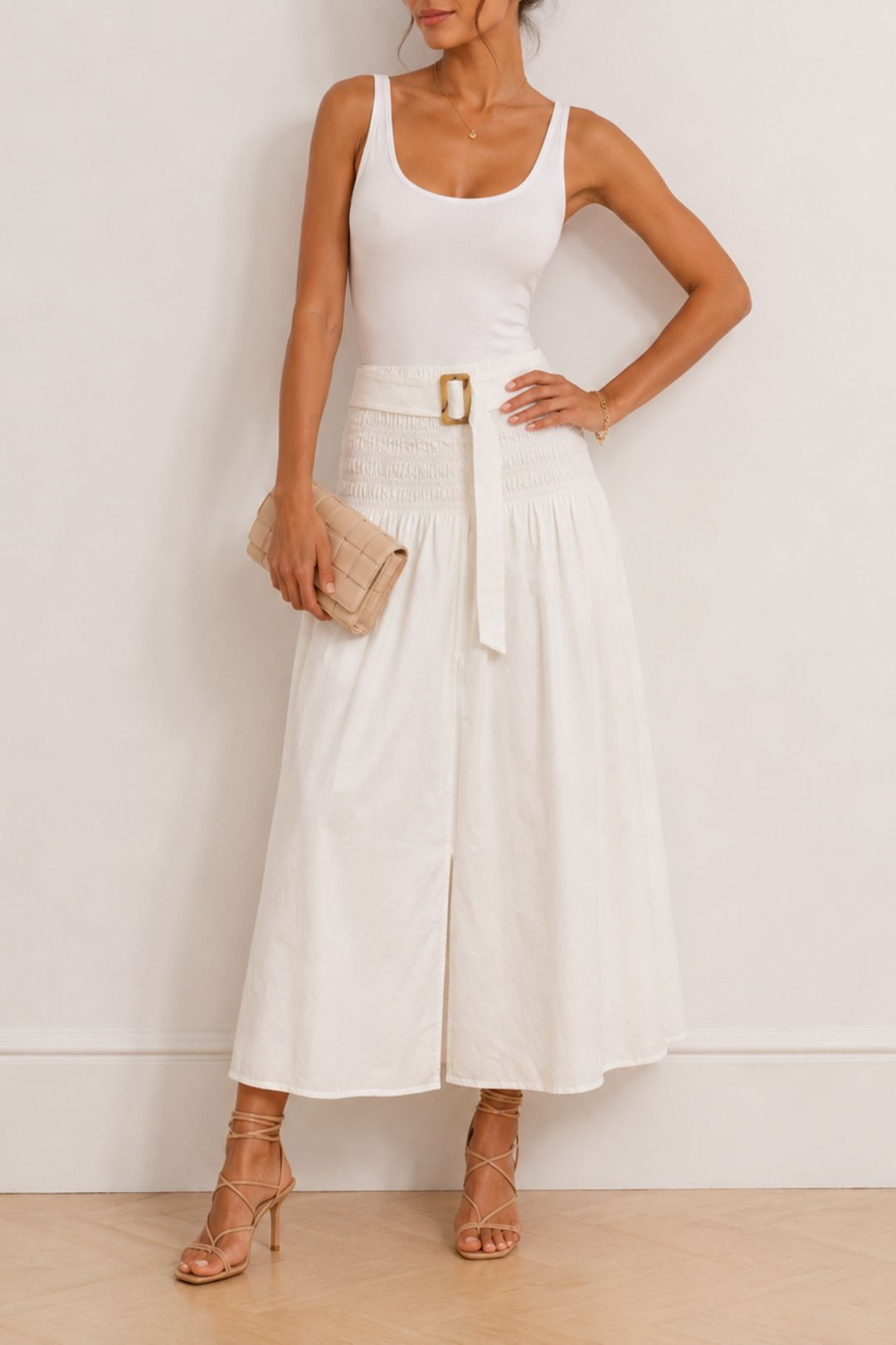 Dress Hire Brunch Osker	Golden Smiles Skirt - Off White