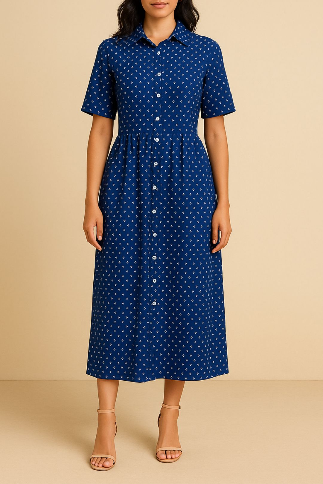 Dress Hire Brunch Read & BellBlue Pattern Casual Dress