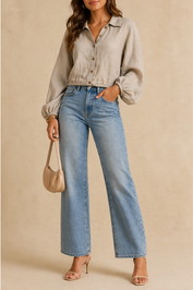 Dress Hire Brunch The Shanty Corporation	Beige Linen Button-Down Shirt