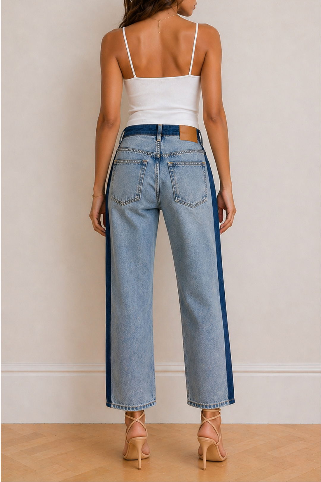 Dress Hire Brunch Venroy Contrast Denim Jean - Light/Dark Blue