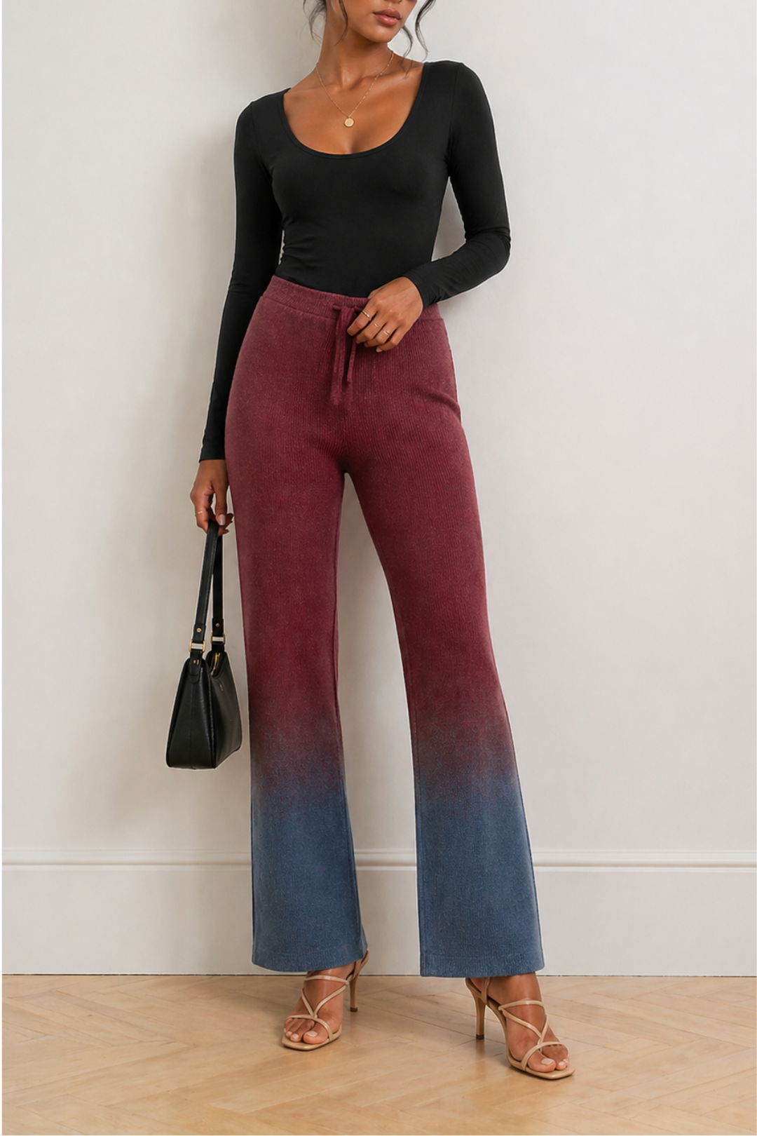 Dress Hire Brunch Venroy	Linen Knitted Pant - Picanta/Blue Gradient