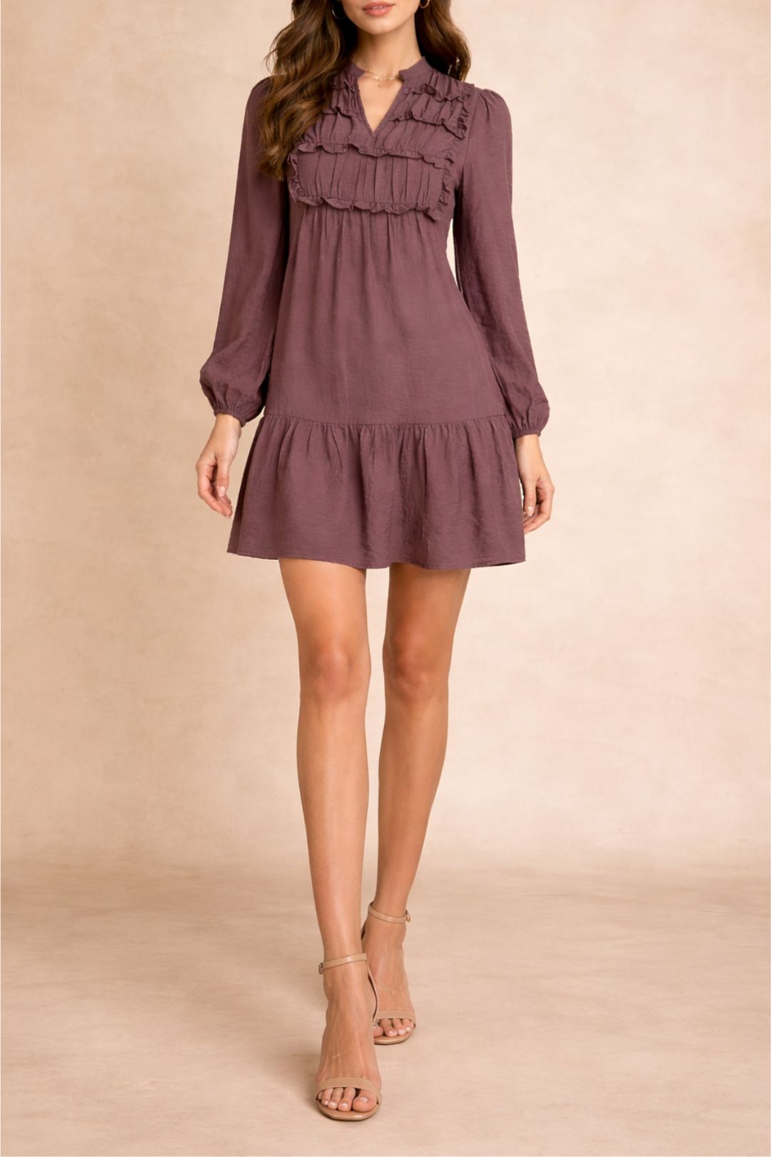 Dress Hire Brunch Vero Moda	Vmiris Ls Vneck Short Dress Mini