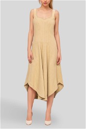 Dress Hire Veronika Maine - Slubbed Cotton Midi Dress