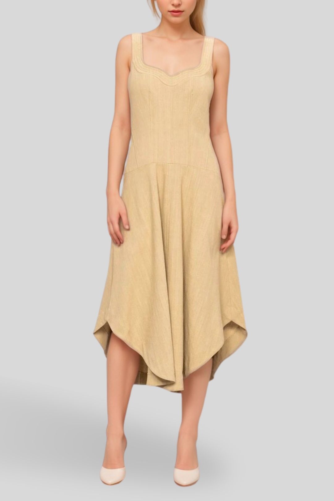 Dress Hire Veronika Maine - Slubbed Cotton Midi Dress