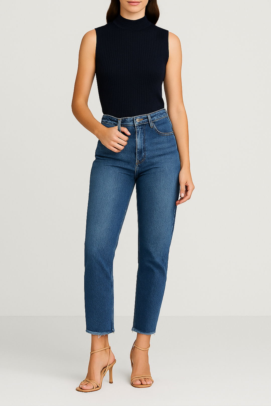 Hire Wavy Rib Knit Tank in Ink | Veronika Maine | GlamCorner