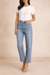 Dress Hire Casual AJE	Embellished Logo White Crew Neck Shirt