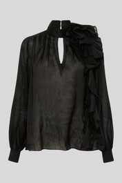 Dress Hire brunch aje Aura Ruffle Long Sleeve Linen & Silk Blouse