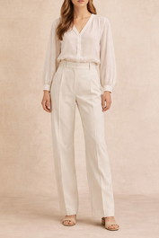 Dress hire casual Camilla And Marc Armand Pant - Tailored Trouser With Deep Pockets - Oat Marle