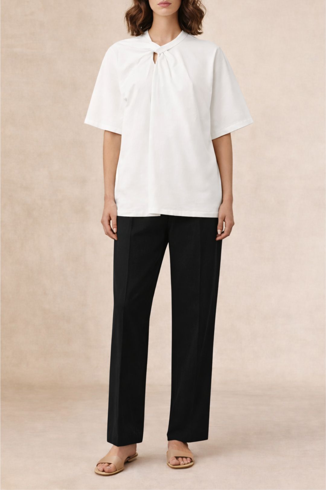 Dress hire casual Camilla And Marc Valeria Twist Tee WHite