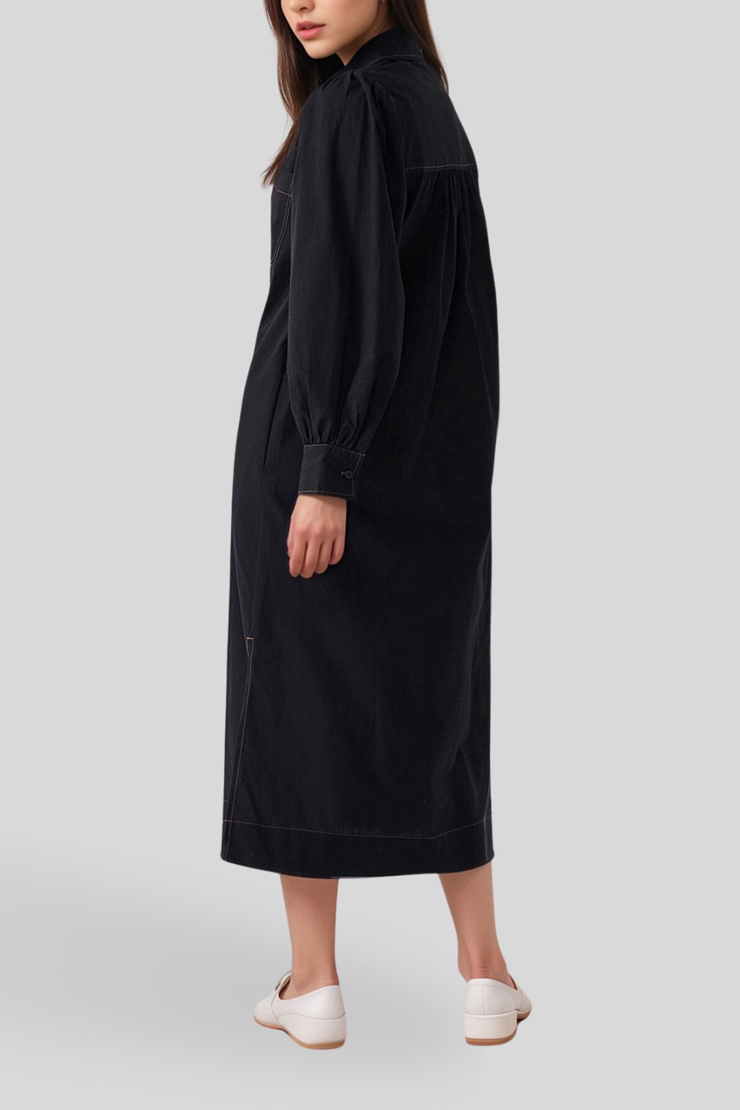 Dress Hire Brunch Ceres Classic Shirt Dress In Organic Cotton Poplin Black