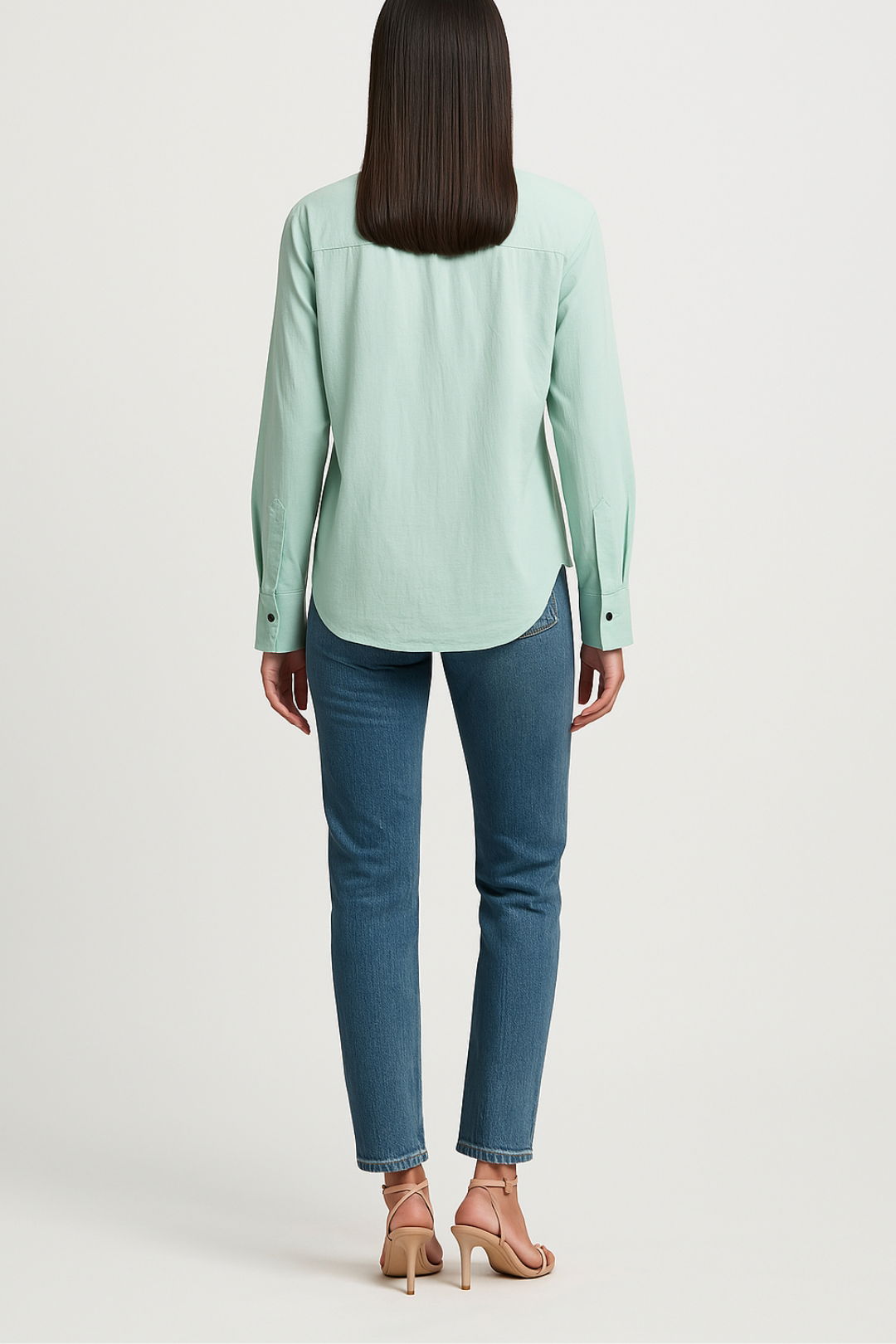 Dress Hire casual CUE	Green Long Sleeve Shirt Back