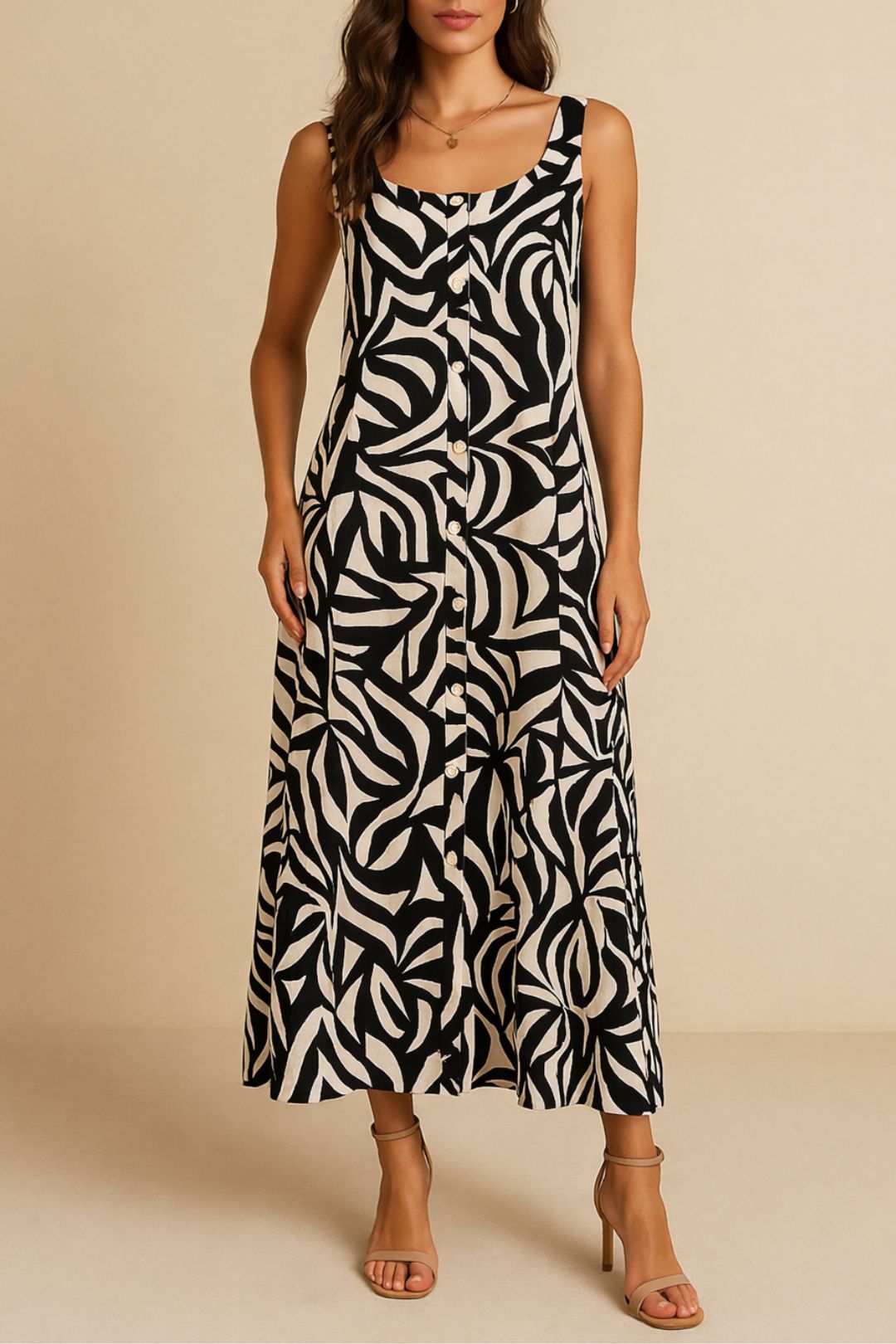 dress hire casual decjuba Skylar Button Maxi Dress in Black 