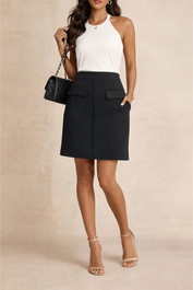 Dress Hire Casual Decjuba	Black Mini Skirt Fitted Waistband