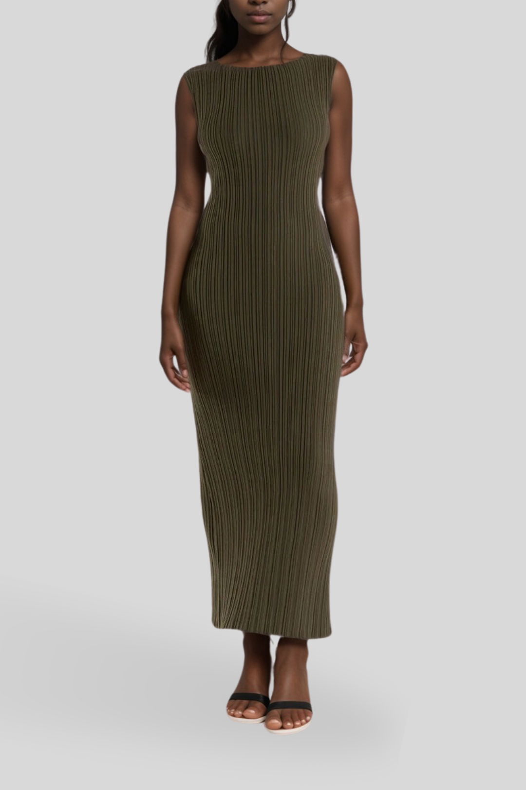 Hire Sienna Knit Midi in Olive | Dissh | GlamCorner