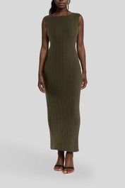 Dress Hire Casual Dissh Sienna Knit Midi - Olive