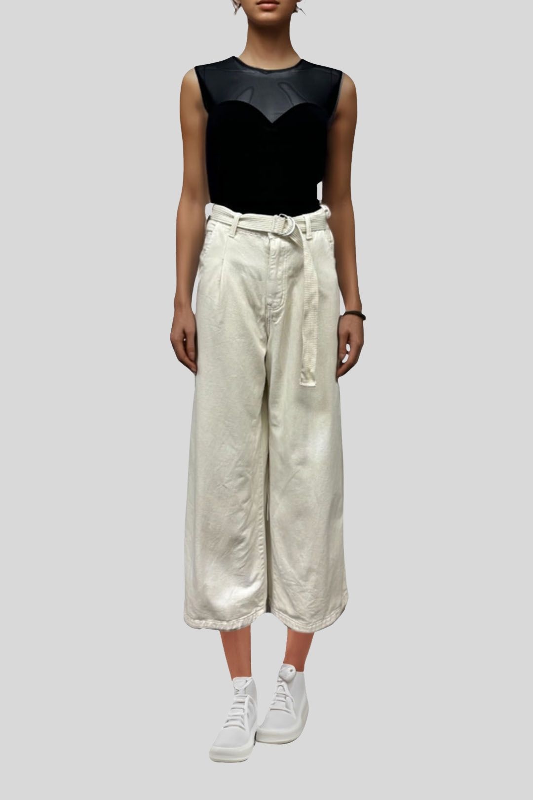 Dissh Off White High Rise Denim Pants